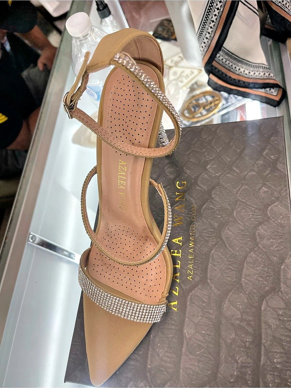 Azalea Wang Before Your Eyes Stiletto Sandal Brown